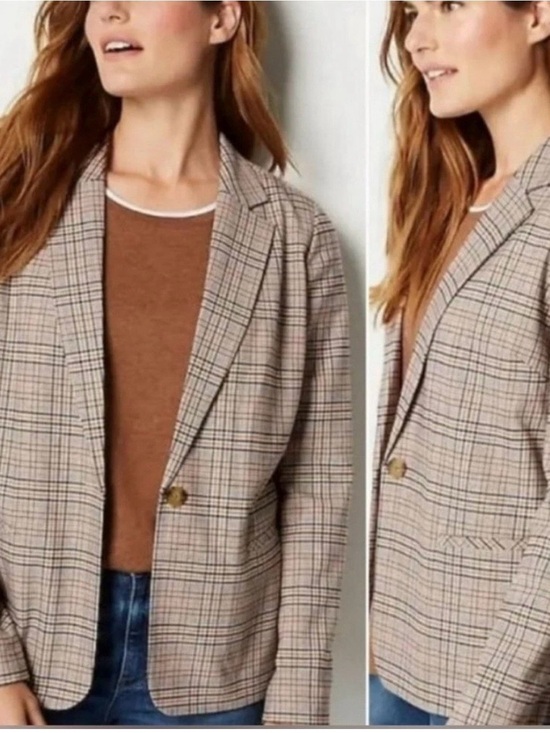 J. Jill Jackets & Blazers - J. Jill Oversized Mendocino Plaid Blazer Autumn Layering Sz XL Lite Academia